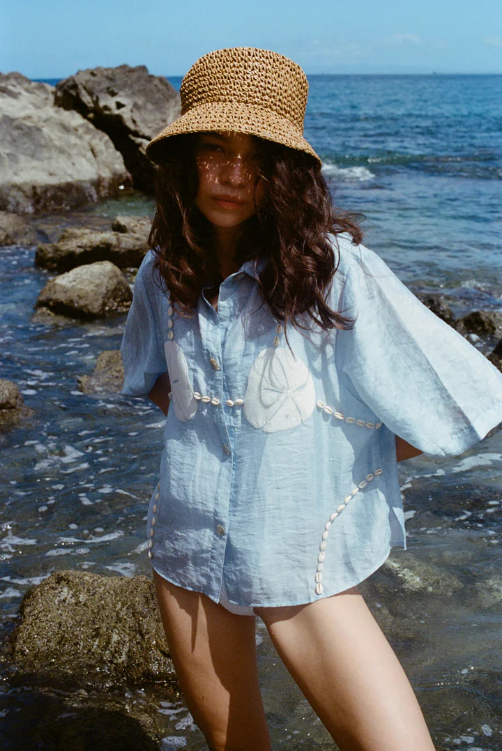 Shell-Trimmed Summer Shirt