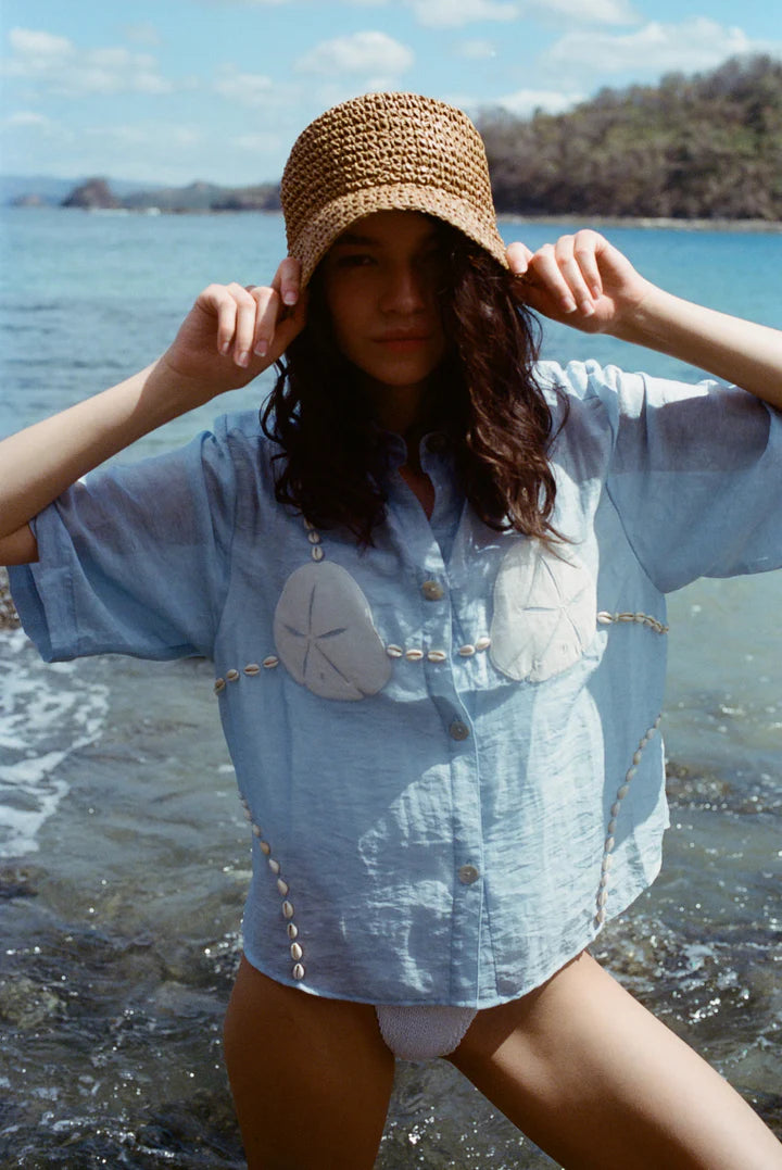 Shell-Trimmed Summer Shirt