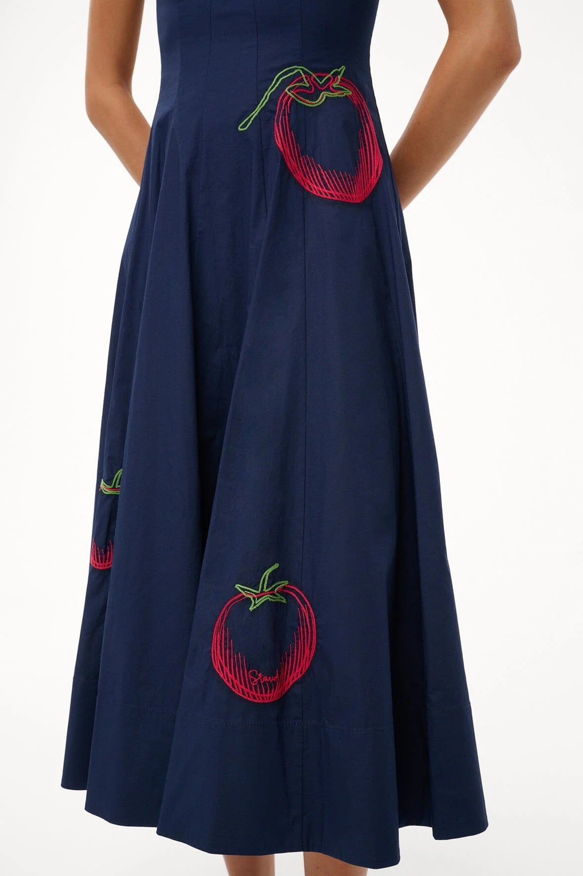 Vintage - Style Strawberry Embroidered Dress