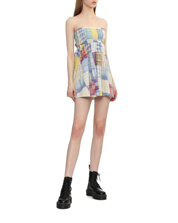 Big Girls Sleeveless Mixed-Plaid A-Line Dress