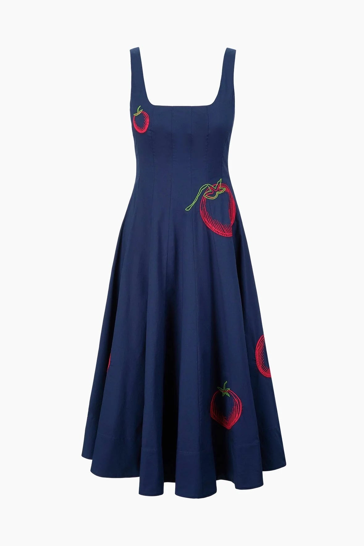 Vintage - Style Strawberry Embroidered Dress