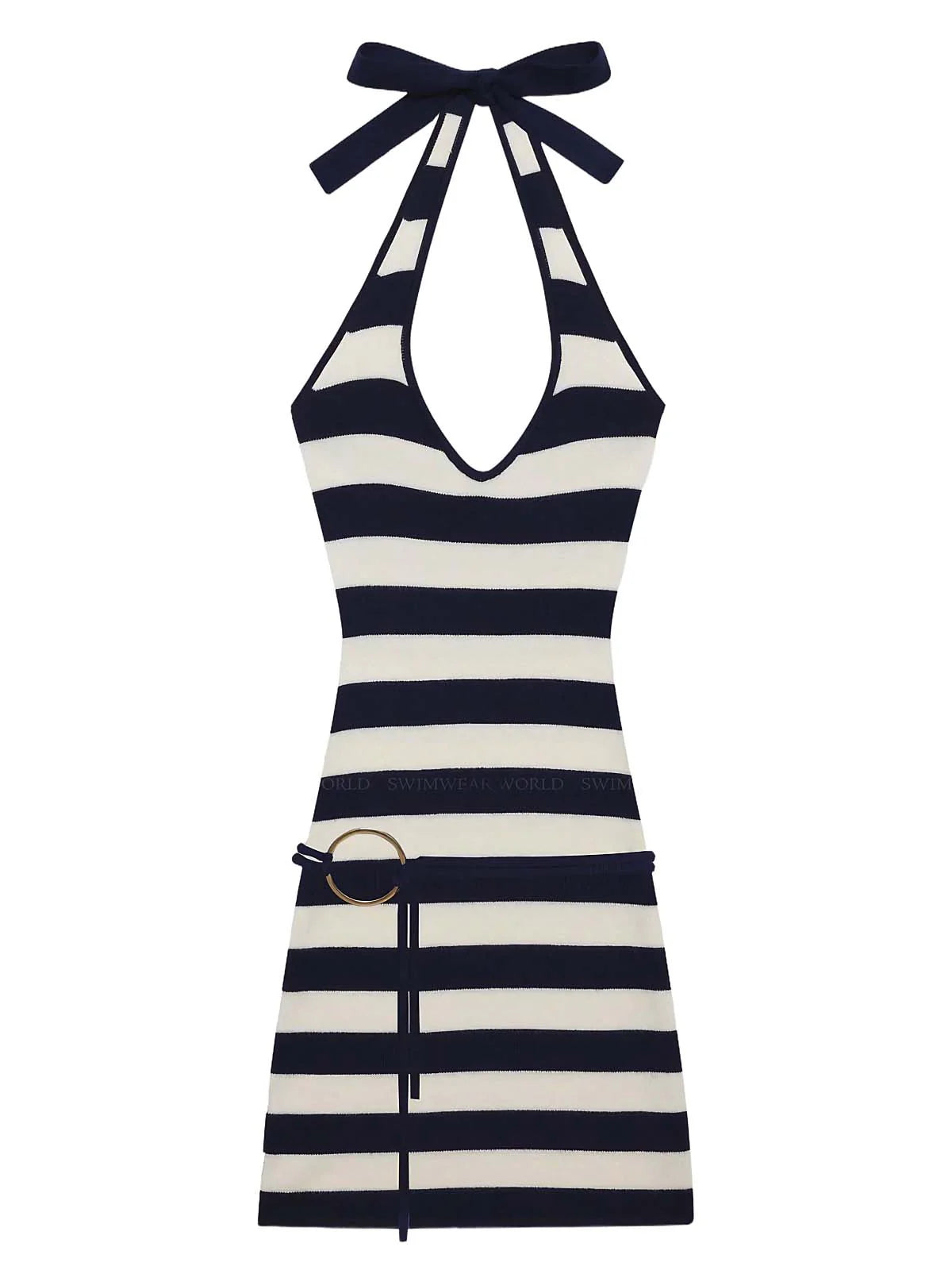Striped Straplet Knitted Bodycon Skirt