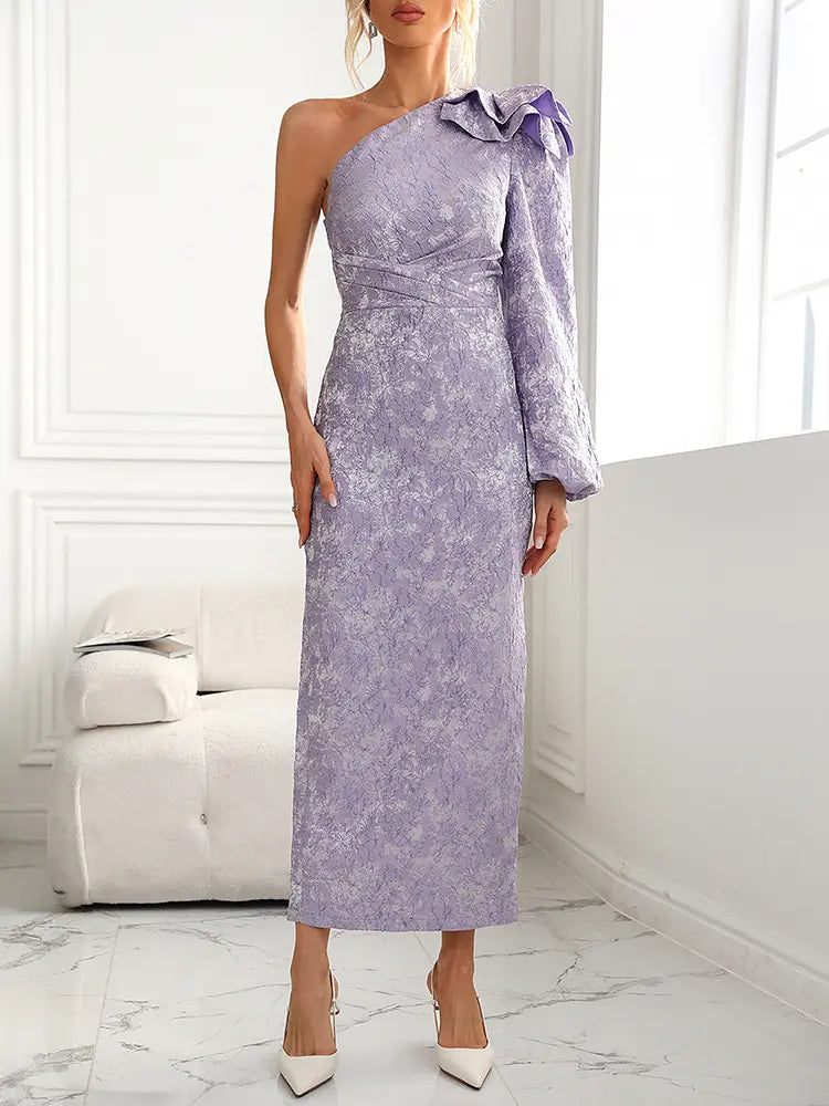 Fashionable Sexy Strapless  Long Sleeve Dress