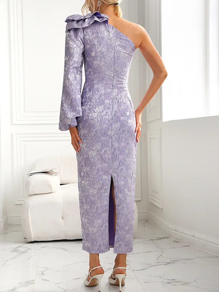Fashionable Sexy Strapless  Long Sleeve Dress