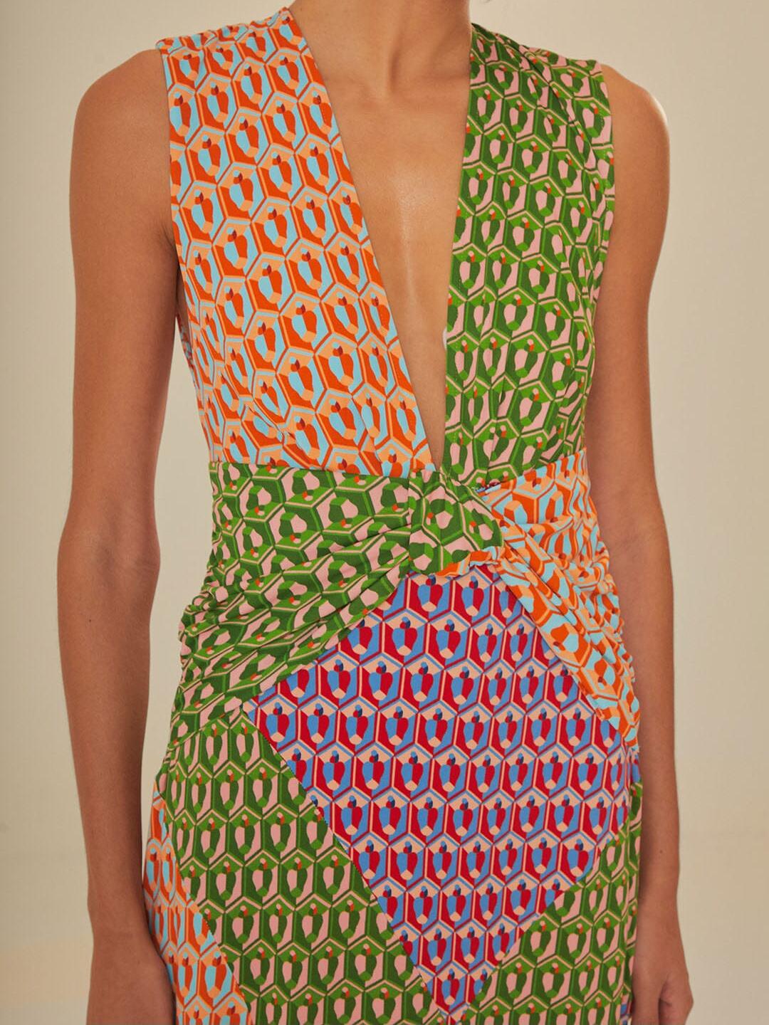 Mixed Cashew Knot Maxi Dress