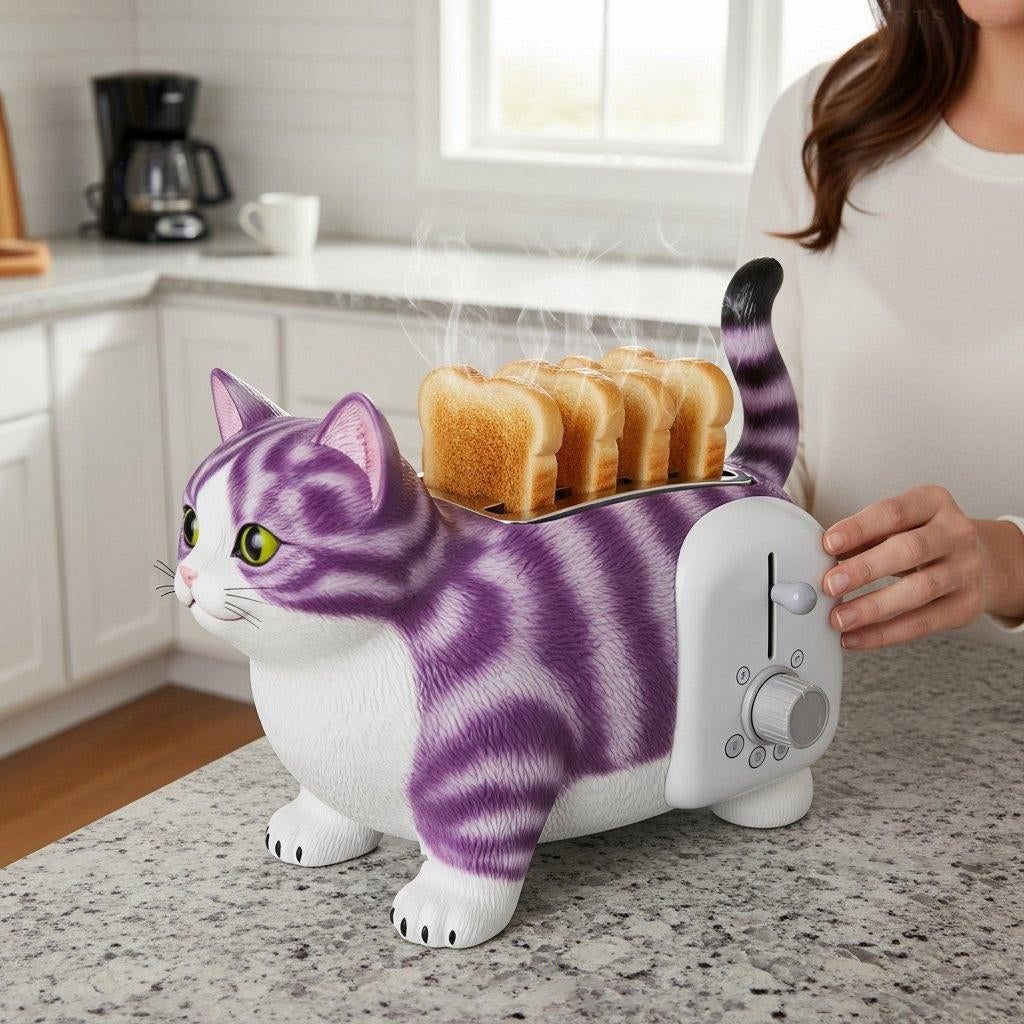 Purr-fect Toast Every Time: 7-Color Cat Toaster