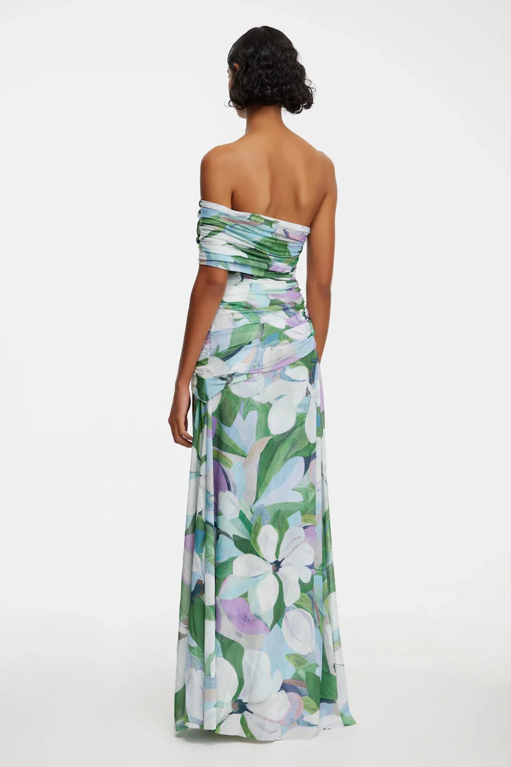 Off-the-Shoulder Draped Maxi Dress
